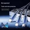 120W Ice Crystal Gradient 3-in-1 Braided Fast Charging Cable for Huawei, Apple, and Android Devices