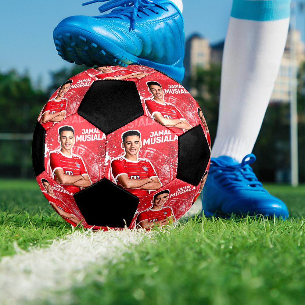 Jamal Musiala Ballon de Football en Salle Coloré Couture Machine PVC Taille 5 Entraînement d'Équipe Prêt pour la Compétition Durable Haut Rebond Cadeau Sportif Cool