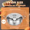 21/24/28 CM Deep Fryer Pot Stainless Steel Oil Pan with Strainer Basket and Thermometer Tempura Oil Fryer for Cooking Kitchen
