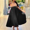 P with belt women's clothing new high waist large skirt medium and long pleated temperament drape skirt