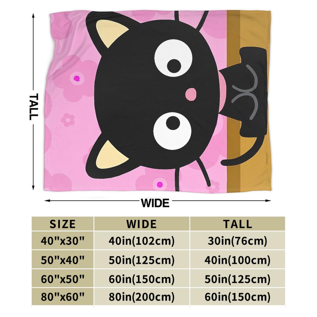 Cute Chococats Blanket Black Cat Soft Warm Graphic Plush Throw Blanket For Children Bedroom Flannel Bedspread Bed Cover