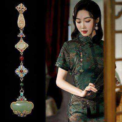 Pendentif Col Qipao Chinois Rétro: Broche à pompon de style Hanfu traditionnel