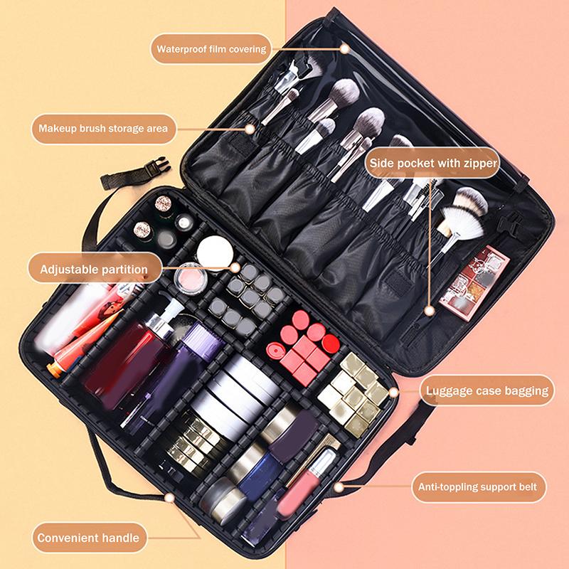 Large Capacity Makeup Case Hand-Held Crossbody Toolbox For Makeup Nail Art Services