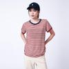 RAIN.CUN Women's Red Stripe Knit T-Shirt