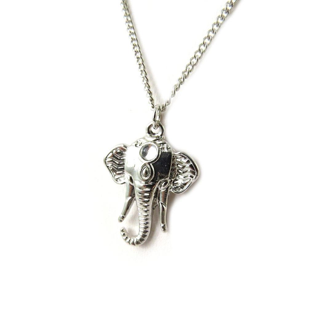 Les Trésors De Lily [N8176] - Silver 'Elephant' Designer Necklace