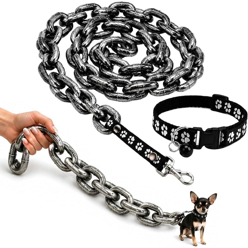 Lightweight Fake Chain Leash Funny Photo Prop Leash Novelty Dog Leash Prop Puppy Walking