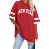 3D Alphabet Stripes Print Oversized Women's T-shirt Summer Casual O Neck Loose Fashion Short Sleeved Top Women