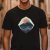 26 Mountain Sunset Shirt, Nature Motif T-Shirt Men, Minimalist Landscape Design Unisex T-Shirt