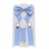 For Boys Solid Color Strap Tie Suspenders Set Hanging Pants Clip Bow Tie Suspenders Clips