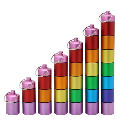 Mini Aluminum Alloy Sealed Bottle Container Box Waterproof Medicine Medicine Pocket Organiser Camp Mini Sealed Pills Can