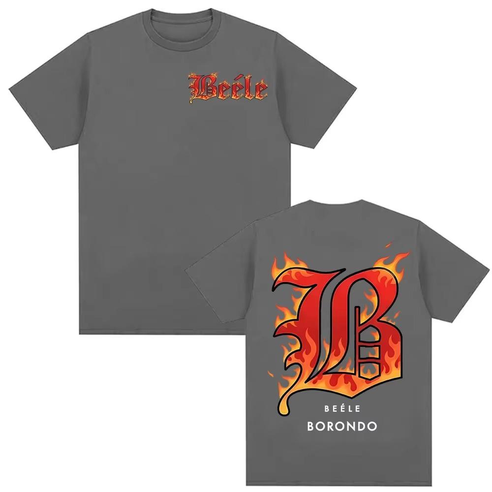 Rapper Beele Borondo Logo Graphic Tshirt for Men and Women Retro Fashion 2026 Spring summer new Print Pure Cotton Tshirt