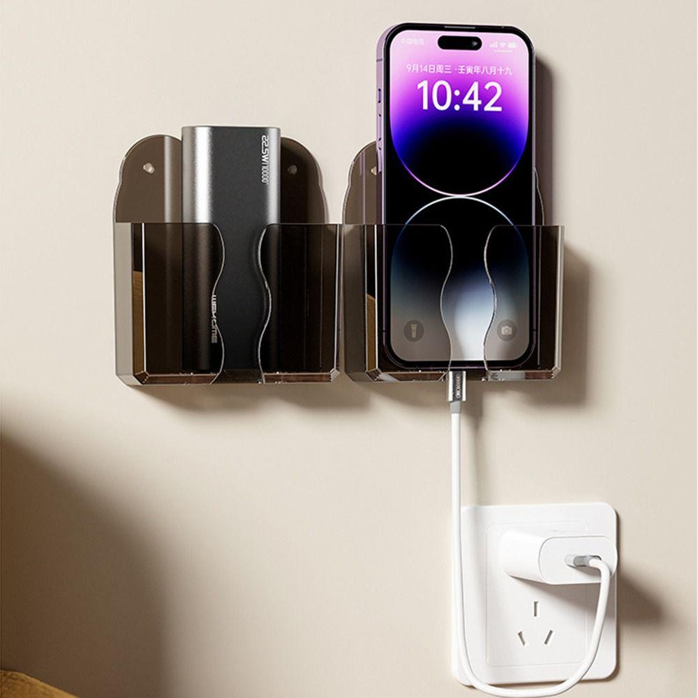Transparent Remote Control Storage Box Punch-free Non Perforated Wall Stand Holder