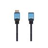 HDMI Extension Cable - AISENS - 3 M - 4K@60Hz - 18Gbps - Braided - Female To Female - Ethernet - Black/Blue - Cat 6a