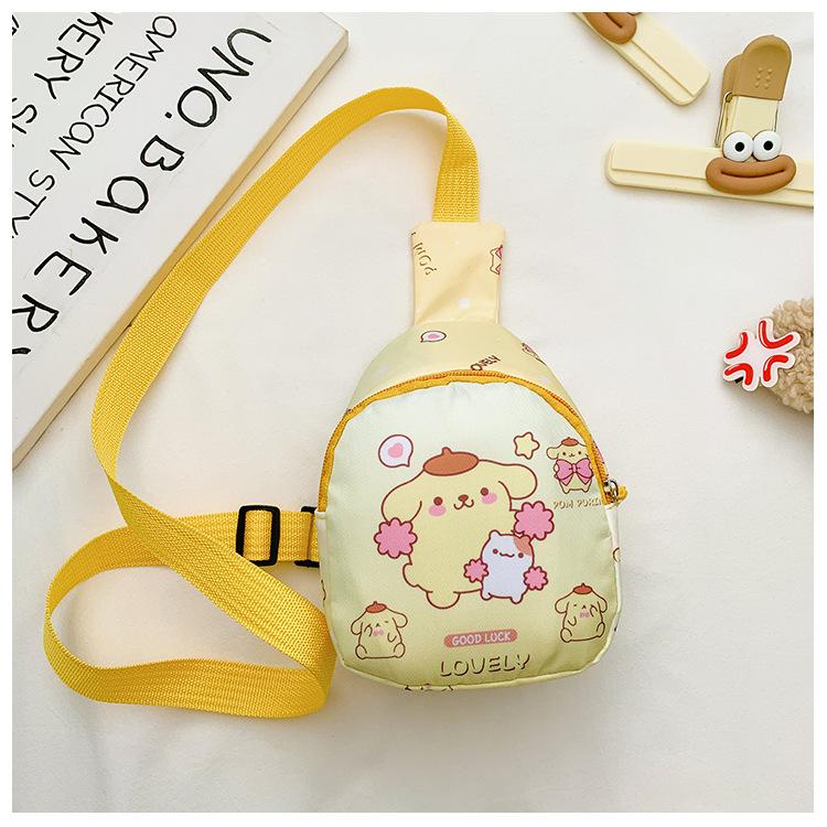 School BagsNew Children's Cartoon Breast Bag, Fanny Pack, Casual Versatile Messenger Bag, Light Change Storage Bag for Travel