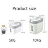 5KG/10KG Rice Dispenser Kitchen Organizer And Storage Container Home Box Cereal Jar Food Storage Jars