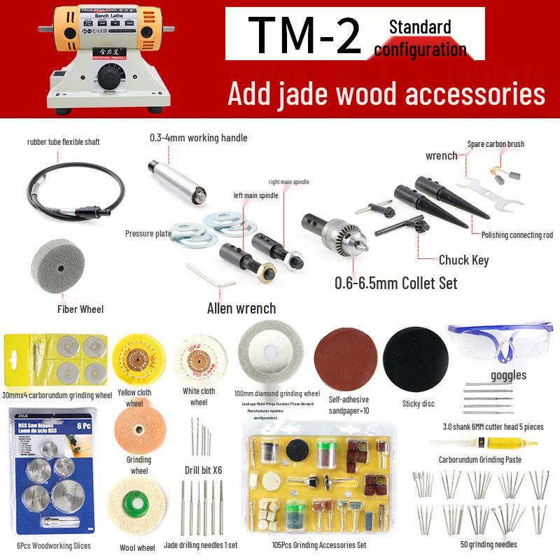 Compact Electric Bench Grinder for Woodworking, Jade Cutting, Engraving, Polishing, and Grinding Wheel Tasks.