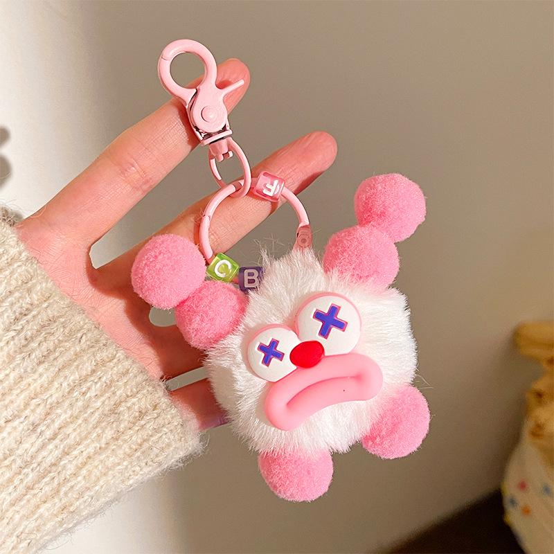Adorable Fluffy Big Mouth Sausage Keychain - Perfect for Friends & Couples Gift Bag Pendant