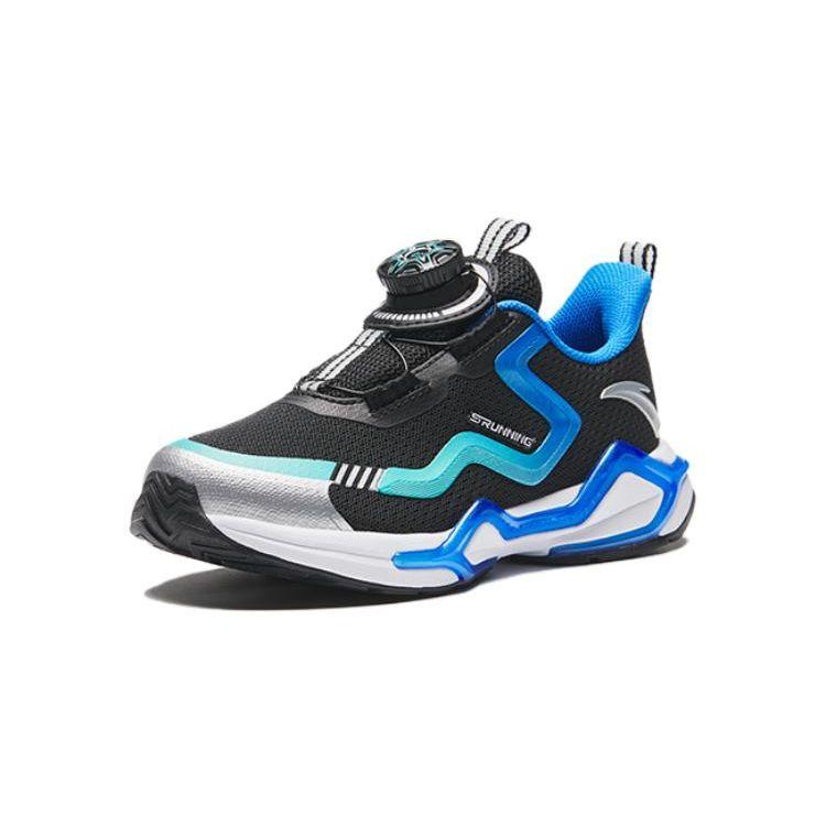 Anta Kids Bow Speed Durable Breathable Low Top Running Shoes Kids Sneakers Black Blue 312349905H-3