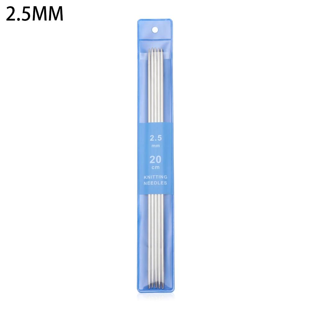 5Pcs/bag Stainless Steel Straight Knitting Needles Metal Crochet Hook DIY Sweater Weave Knitting Tools 2-5mm Sewing Accessories