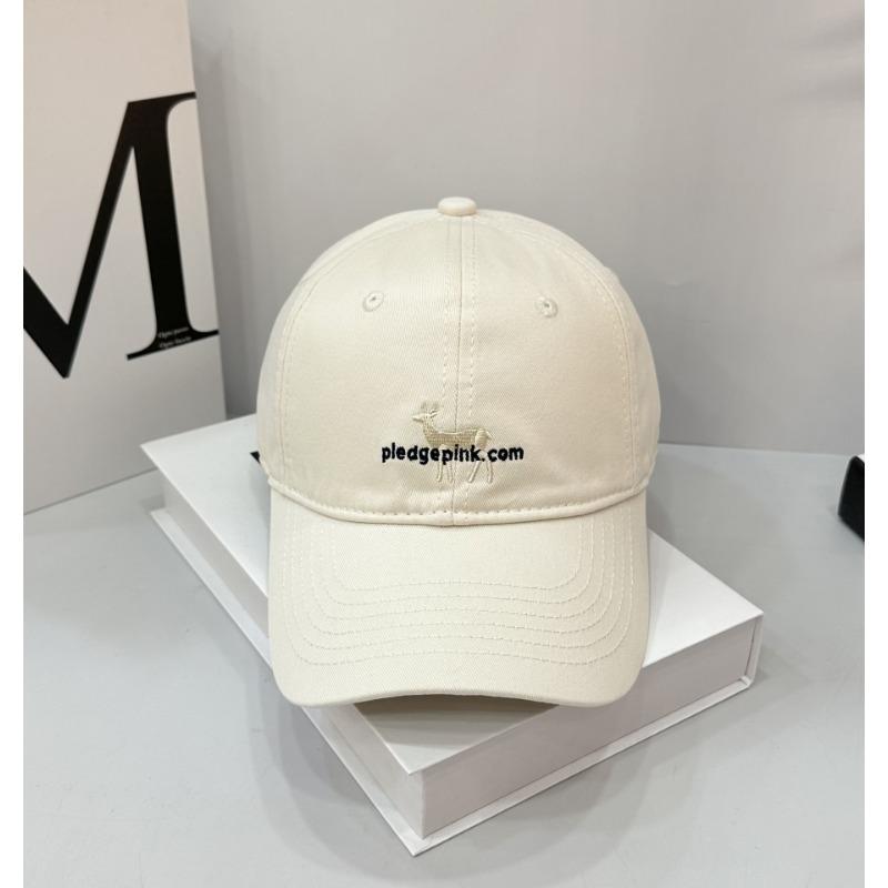 Letter deer soft top showing face small baseball cap female summer big head circumference versatile embroidery curved brim cap male