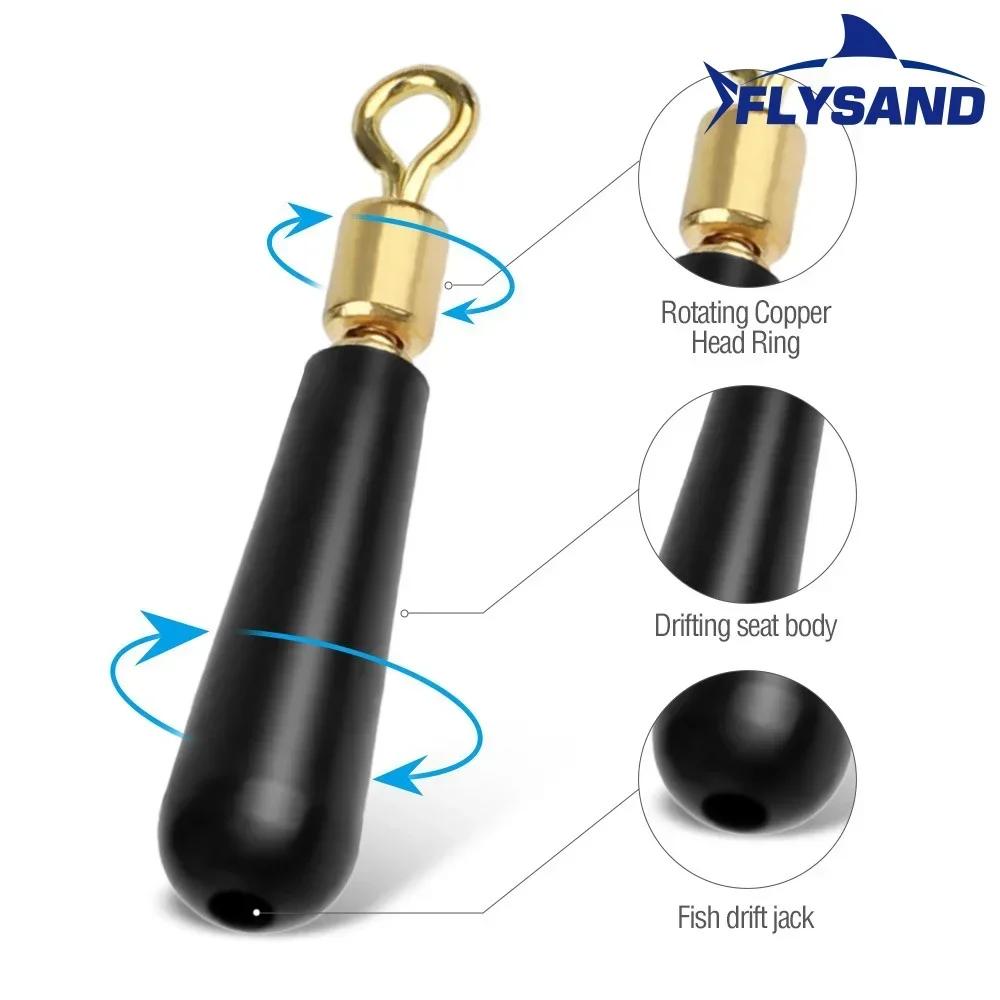 50pcs Drift Fishing Float Seats Copper Head Rubber Bobber Holder for LED Floats Anti-Tangle Rotating Buoy Seat