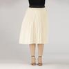 Plus Size Women Spring Autumn Solid Color High Waist Pleated Mediumn Long Skirt L-4Xl
