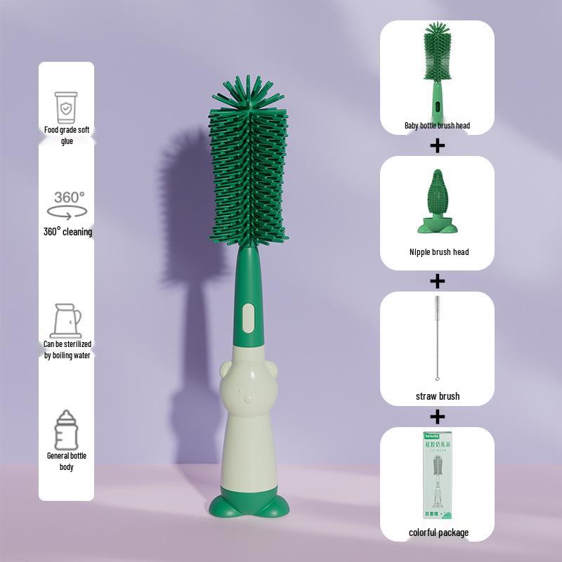 Silicone Baby Bottle & Nipple Cleaning Brush Set
