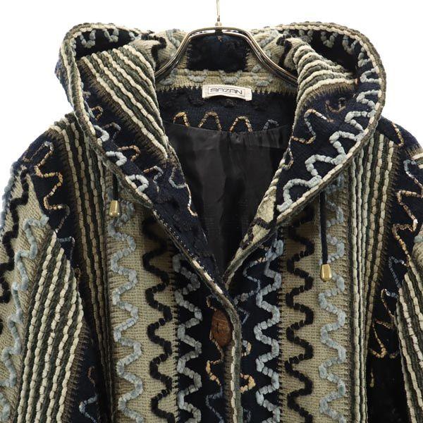 SAZAN 90s 80s Old Long sleeve knit cardigan Gurege Parker Women Used