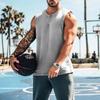 Summer Men's Sleeveless Broad Shoulder Basketball Vest Round Neck Slim Solid Color Versatile T-Shirt