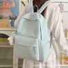 Schoolbag Schoolbag Female College Student Korean Version Ins Large Capacity Simple Solid Color Backpack Junior High School Student Backpack Boys 