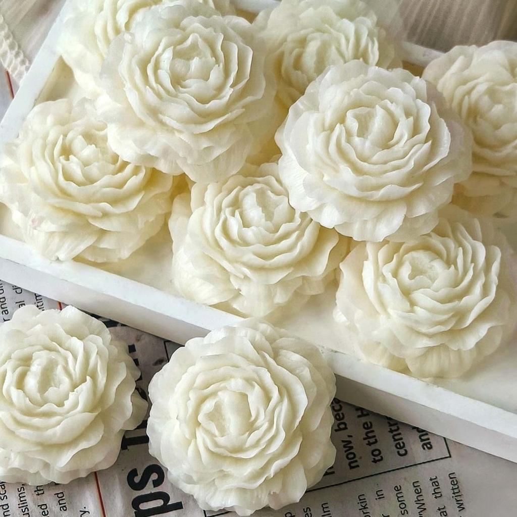 3pcs Flower Silicone Candle Mold DIY Peony Ornament Craft Gifts Making Tool Soap Plaster Resin Chocolate Baking Molds Home Decor