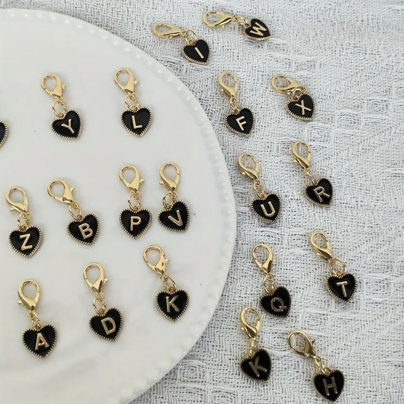 1PC Love Keychain Creativity Heart Shaped Design DIY Party Metal Gift 26 English Letters Keychain Marker Lobster Buckle