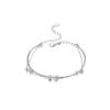 Women's Silver Bracelet 925 Sterling Silver Elegant Design Adjustable 16-20cm Silver Simple Bangle Gift for Her