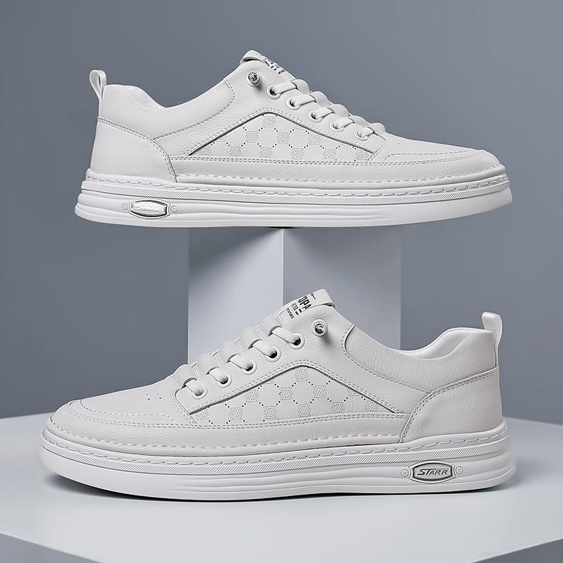 Autumn leather shoes men's business sports casual white shoes British fashion versatile