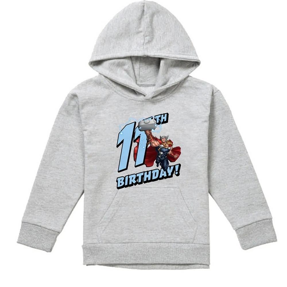 Marvel Childrens/Kids Thor Heather 11th Birthday Hoodie