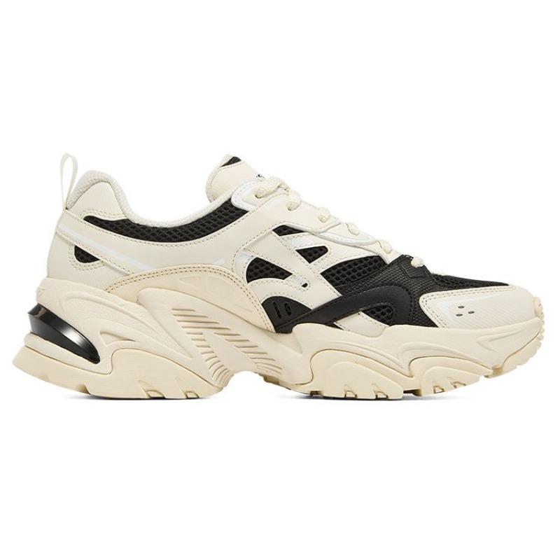 Skechers Stamina V2 Women Co-branded Retro Techwear Elevated Low Top Dad Shoes Mesh Synthetic Leather Beige Black 149514-NTBK