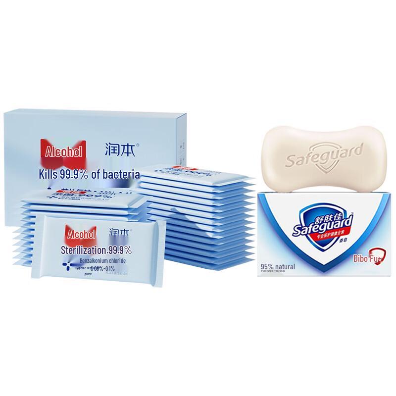 

Safeguard Pure White Soap & Sanitary Wet Wipes Set