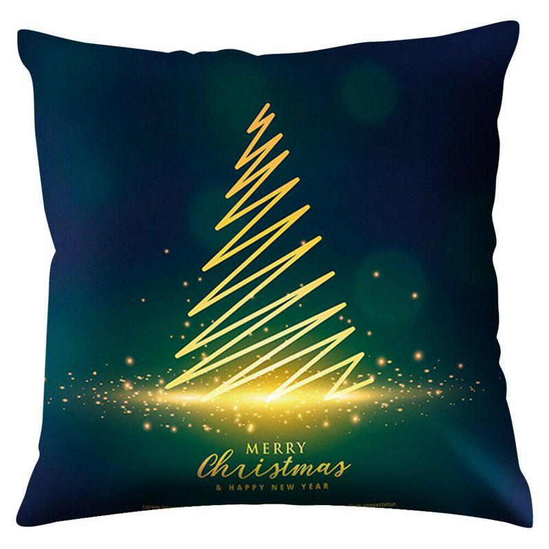 Polyester Peach Skin Christmas Cushion Cover 18" For Sofa Decor**