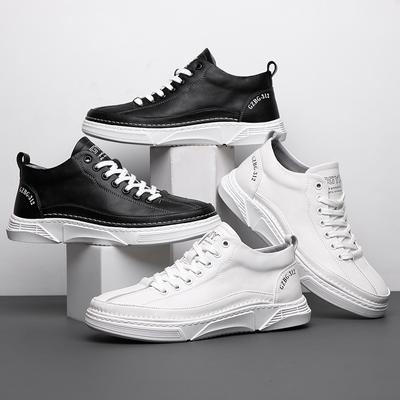 Yazlık Yeni Beyaz Ayakkabılar Erkek Hakiki Deri Ayakkabılar Trend Erkek Spor Ayakkabıları Moda Erkek Ayakkabıları Günlük Yüksek Topuklu Trend Ayakkabılar