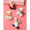 Set of 4pcs Chef Figurine Statue Decorations Stickers for Kitchen Restaurant