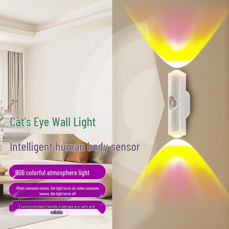 Rechargeable Magnetic Cat-Eye Motion Sensor Night Light