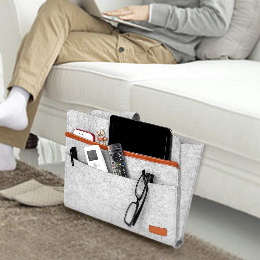 Bedside Felt Hanging Magazine Phone Mobile Phone Remote Control Storage Bag Home