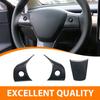 FIT FOR Tesla Model 3, Y, Glossy Carbon Fiber Steering Wheel Trim 2018  2024