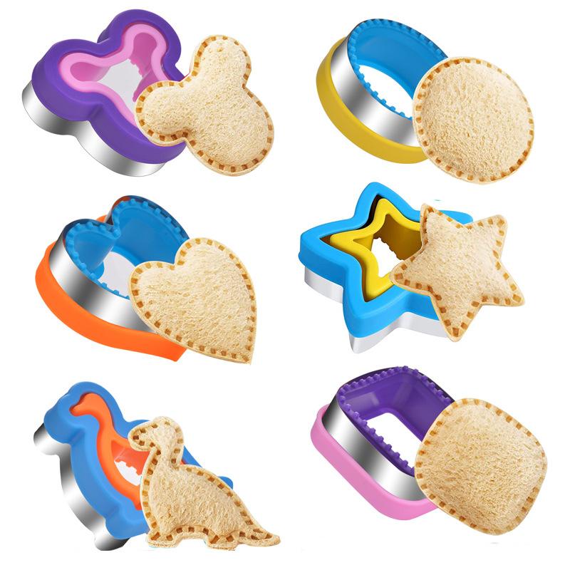 Sandwich Cutter Cookie Mold Bread Cutter Mould Dinosaur Shaped Sandwich Cutter and Sealer For Kids Children Kitchen Accessories