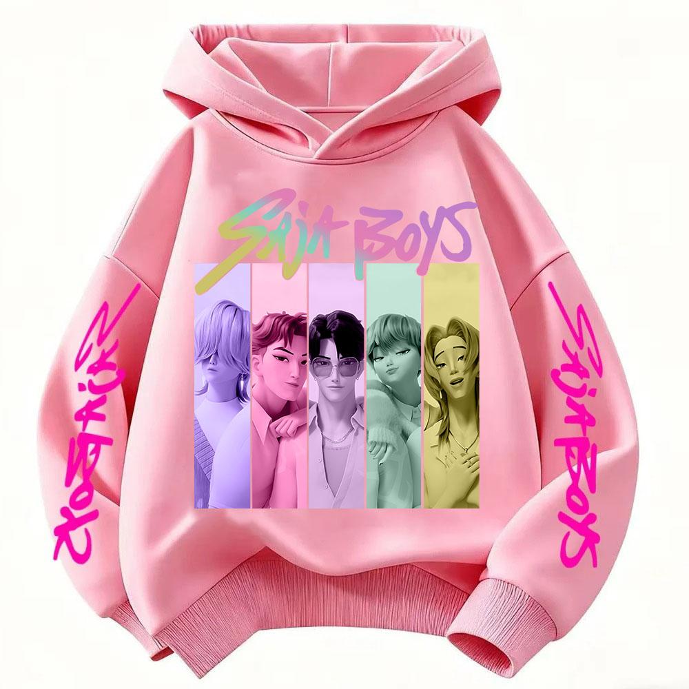 New Kids' Korean-Style Demon Hunter Fashion Casual Girls' Pullover Cartoon Movie Versatile Spring and Autumn Hoodie