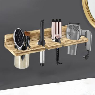Hair Blow Dryer Rack Hanger Stylish Wood Practical Storage Tool Organizer for
