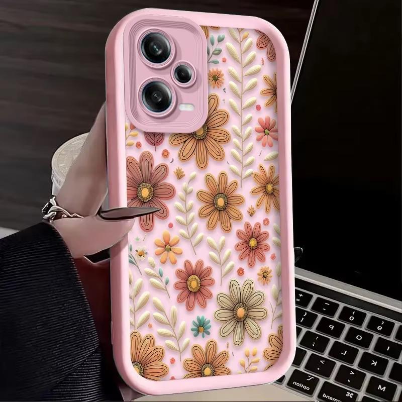 Belle Coque de Téléphone Pétale de Fleur Feuille Pour Redmi Note 13 12 Pro Plus 5G 13 12 Pro 4G 5G 11 10 Pro 12S 5G 11S 10S Redmi 13C 12 5G