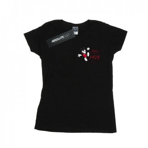 

Disney Womens/Ladies Mickey Mouse Faux Pocket Since 1928 Cotton T-Shirt білий