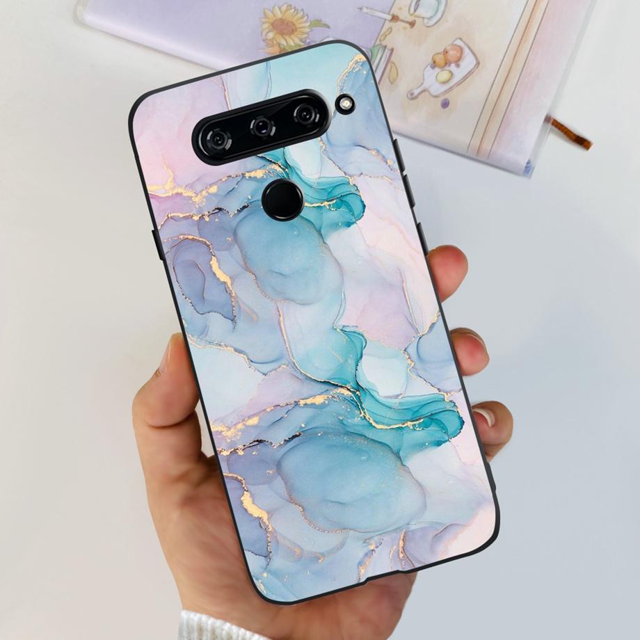 For LG V40 ThinQ Case Cover For LG V35 V35+ ThinQ Soft TPU Silicone Cases Fashion Flower Cute Pattern Funda For LGV40 ThinQ Capa