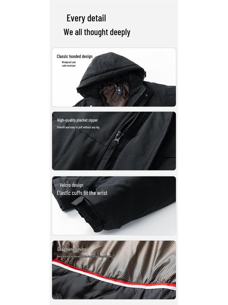 Men's Winter Hooded Cotton Jacket - Trendy, Windproof, Waterproof Casual Workwear
